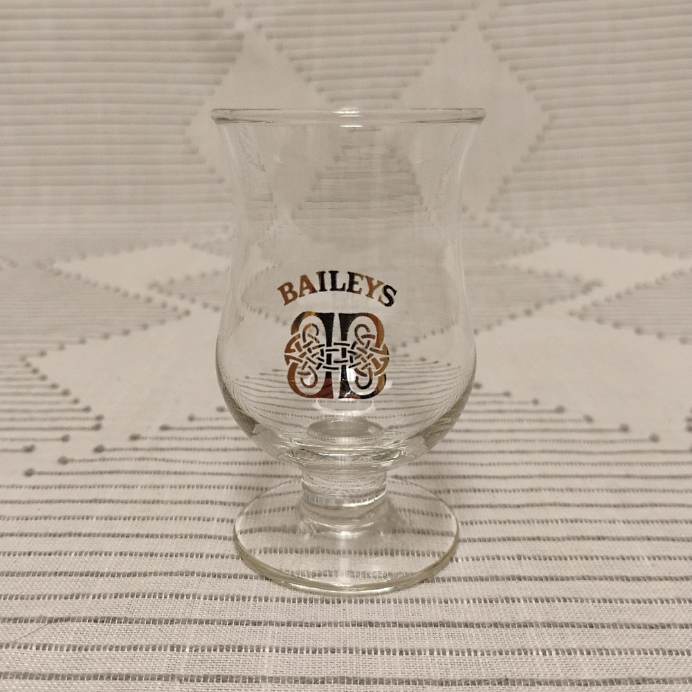 Baileys Logo Branded Glass Footed Cordial Shot Glass Collectable Tulip Glass